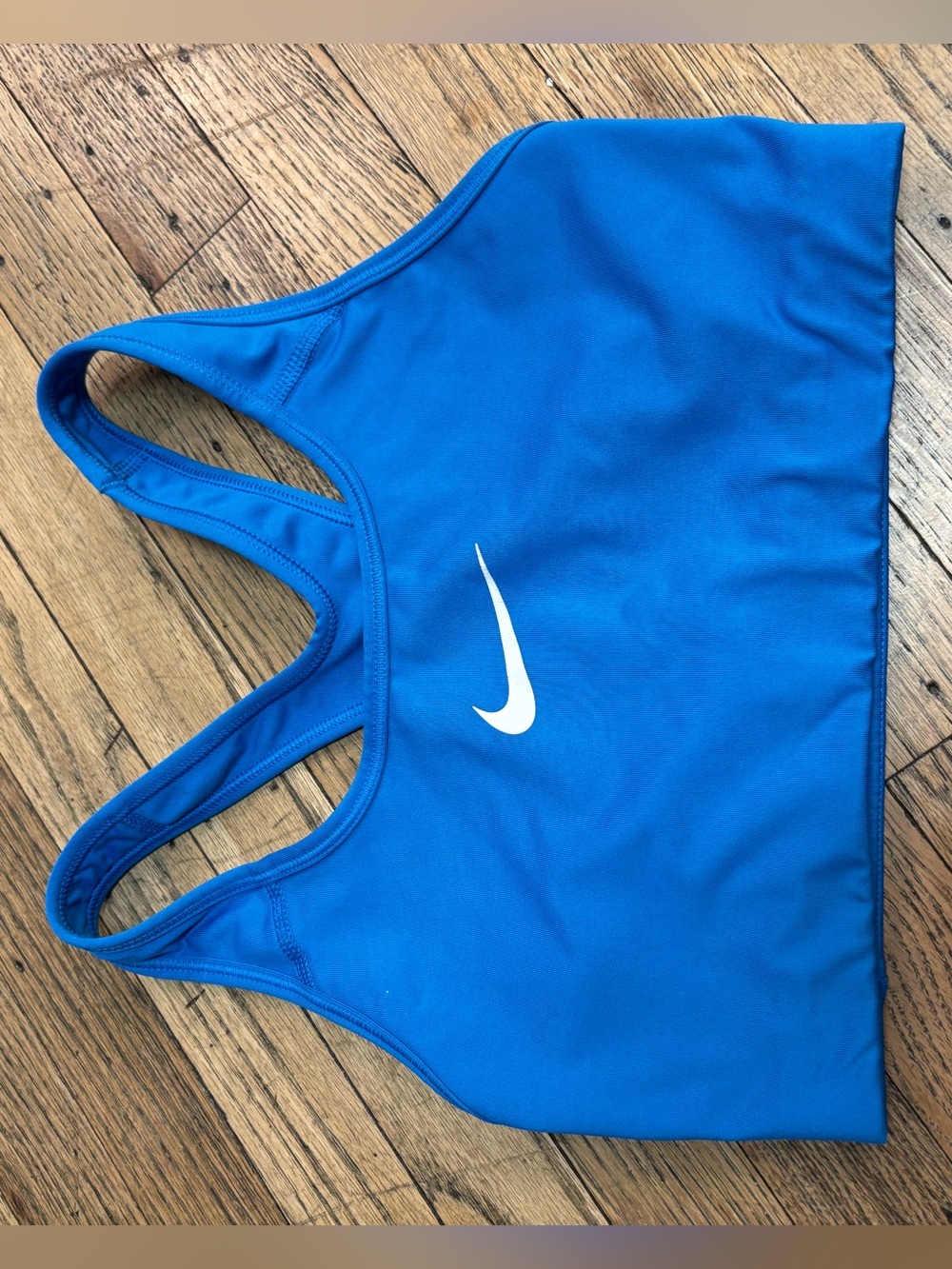 Nike Blue Women's Sports Bra with White Swoosh